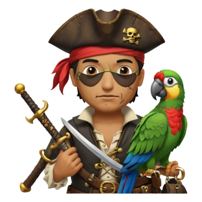 pirate and parrot sticker