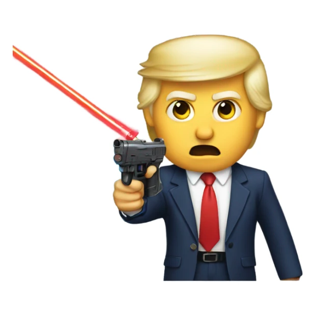 trump with a lazor gun sticker