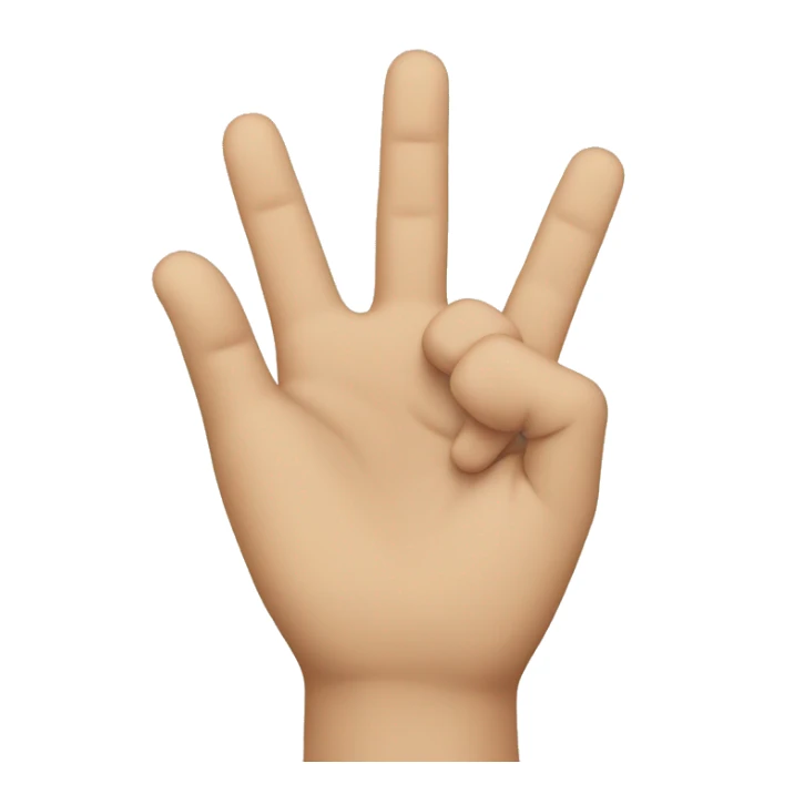 One hand covering a smile sticker