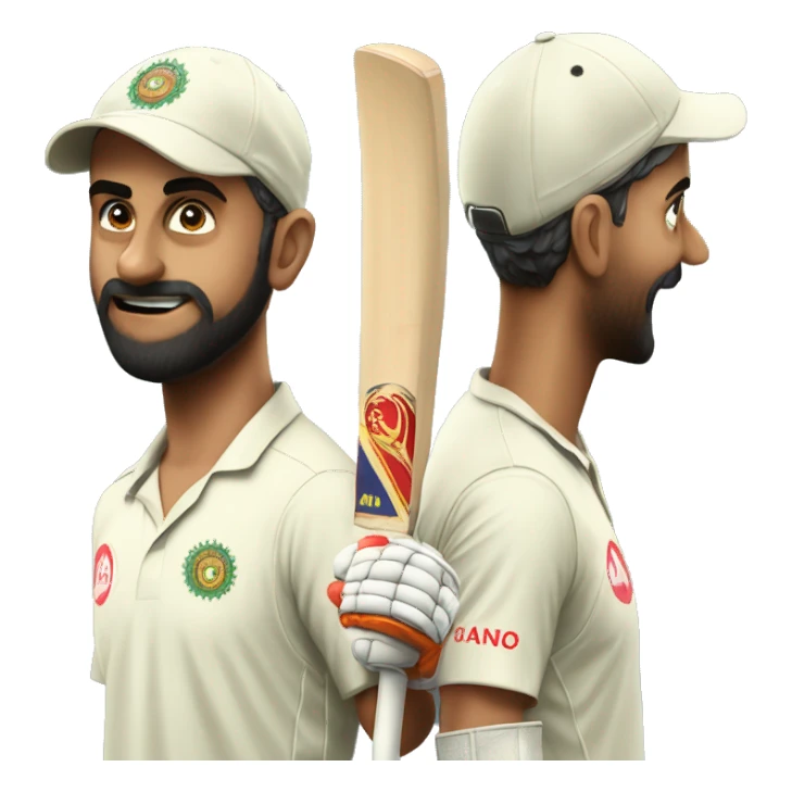 Make a kohli emoji hiting a six sticker