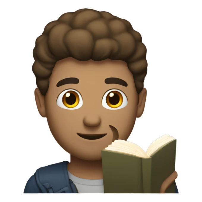 man with a book to stu sticker