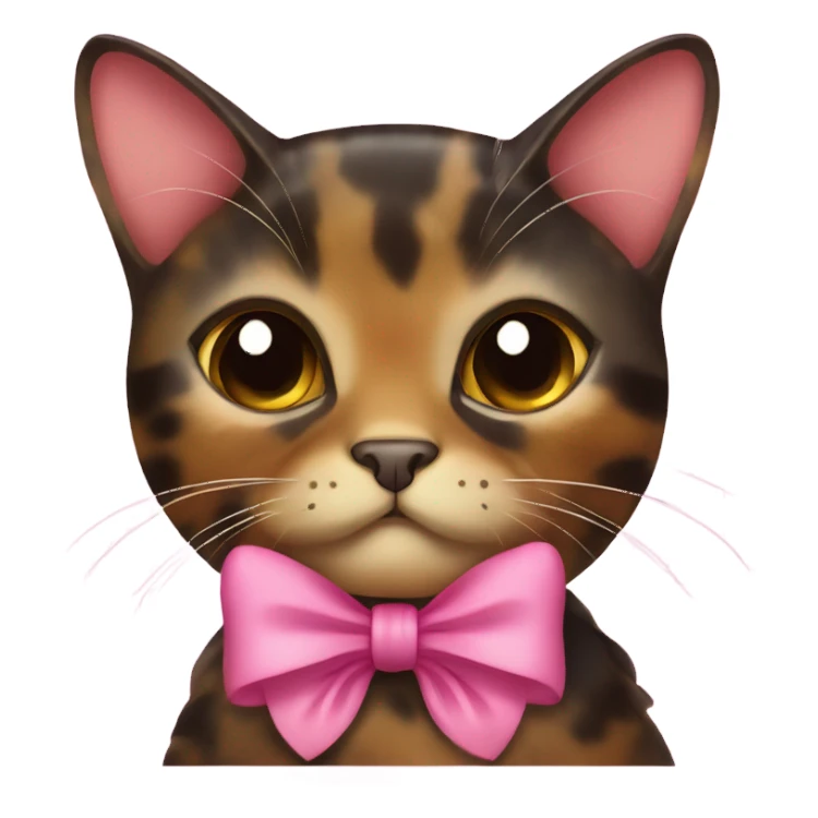 Tortoiseshell cat with pink bow sticker
