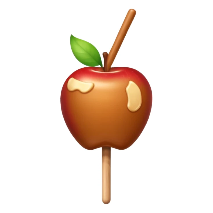 Caramel apple on a stick sticker