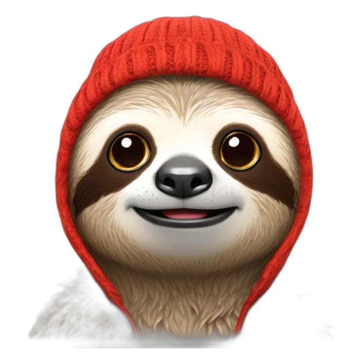 chilled-sloth-in-red-beanie-hat sticker