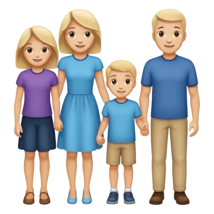 parent figures with three children silhouettes sticker