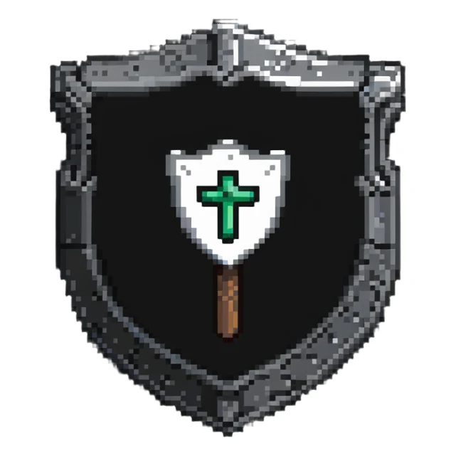 Moderator shield with ban hammer, admin logo sticker