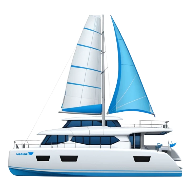 make a 50ft catamaran lagoon styled faceing to the right  sticker