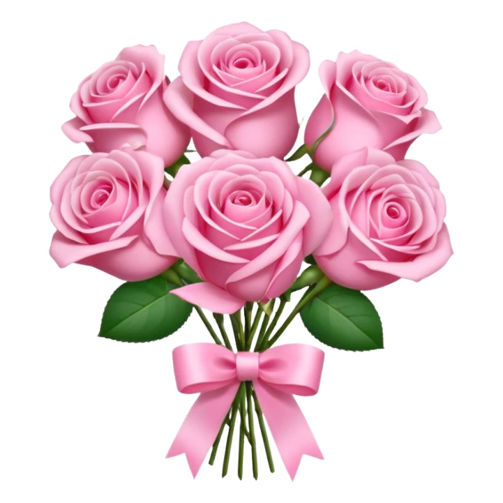 pink rose bouquet with pink ribbons  sticker
