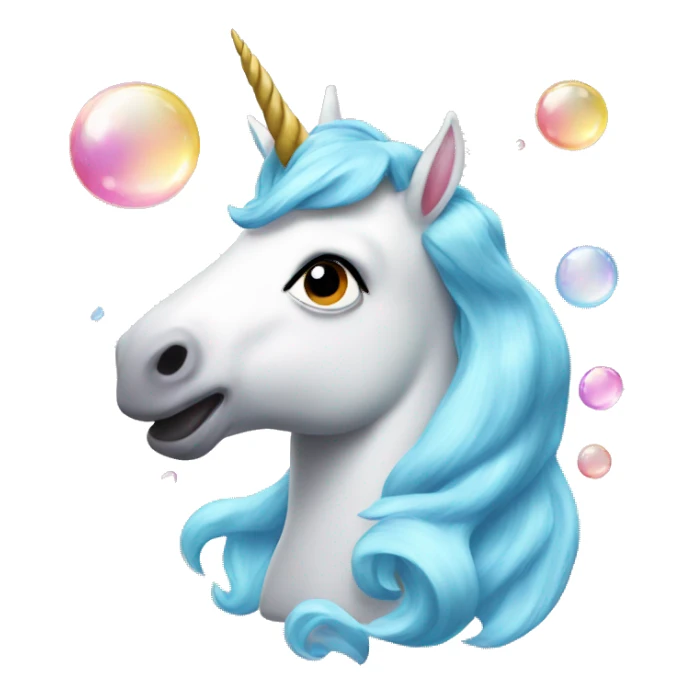 Unicorn with bubbles sticker