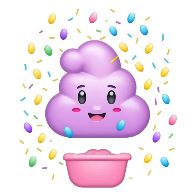 pastel floater with confetti sticker