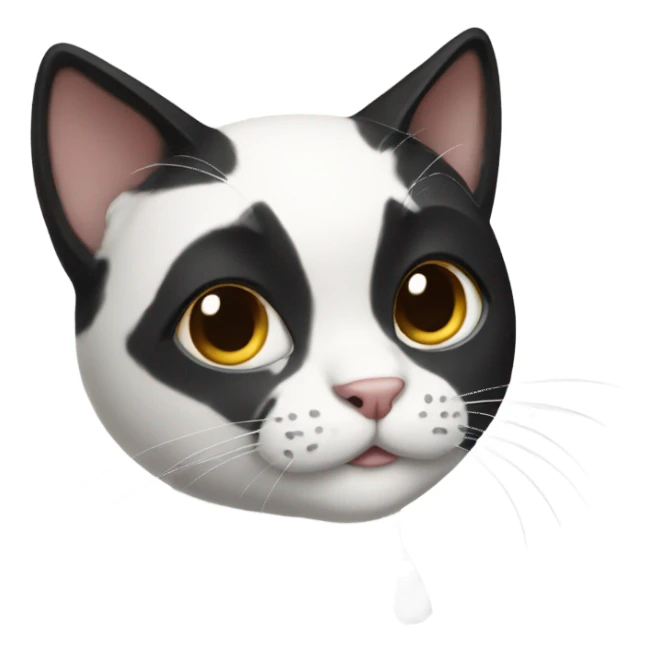Black and white cat full body sticker