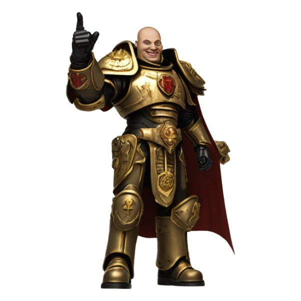 adeptus custodes from warhammer 40k giving a thumbs up sticker