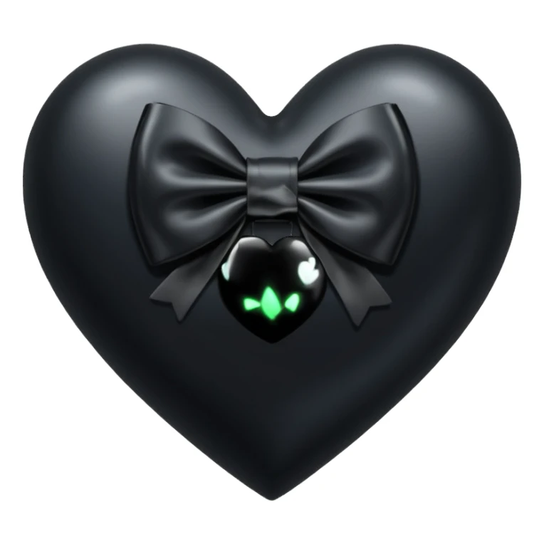 Black heart with black bow sticker