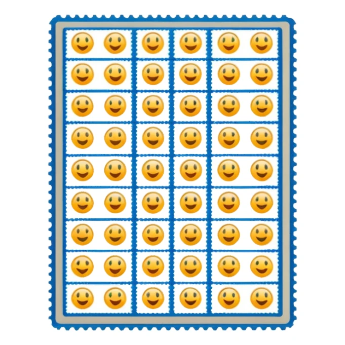 postage stamp sheet in postal service  sticker
