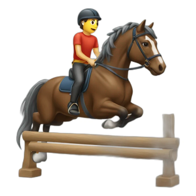 Cheval qui saute un obstacles sticker