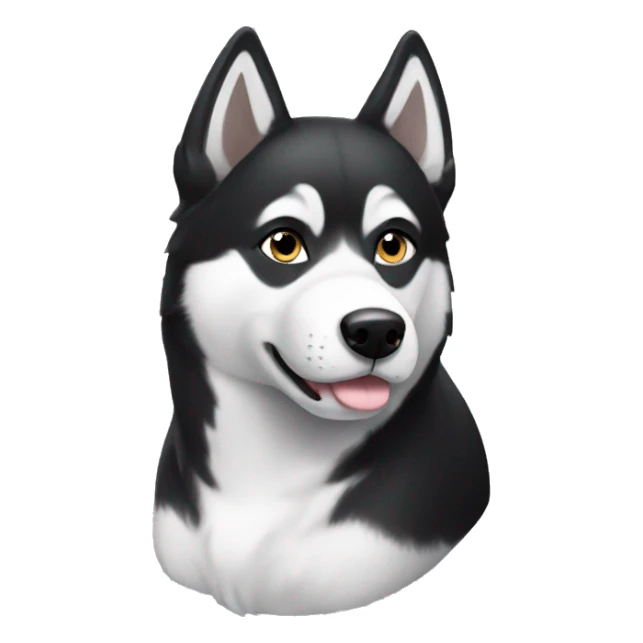 Black and white husky sticker
