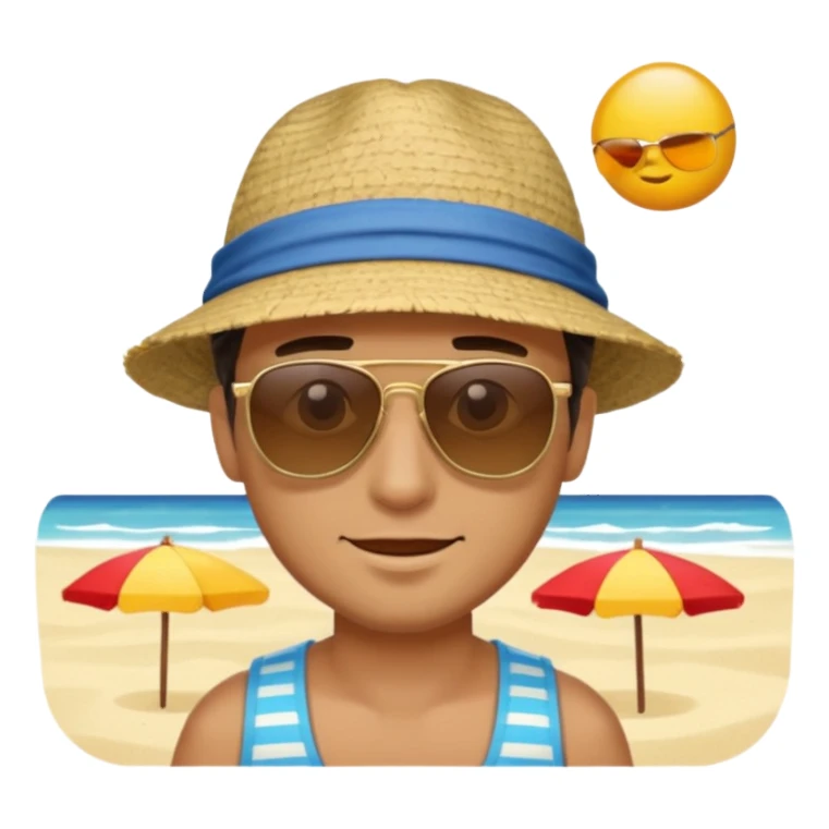 man on beach sticker