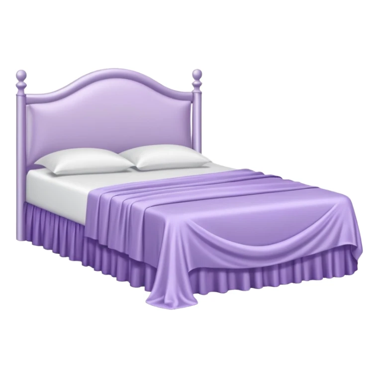 Light purple silk bed on a white bed frame sticker
