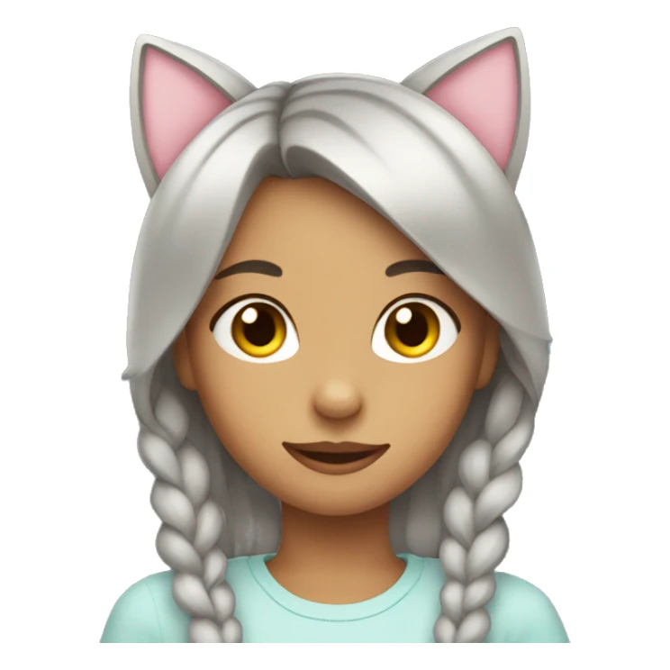cute girl with cat ears sticker