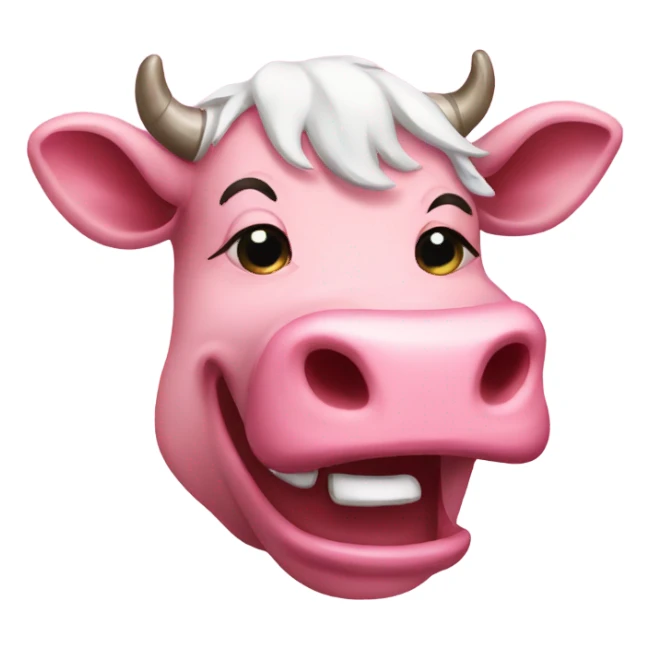 Pink cow crying laughing  sticker