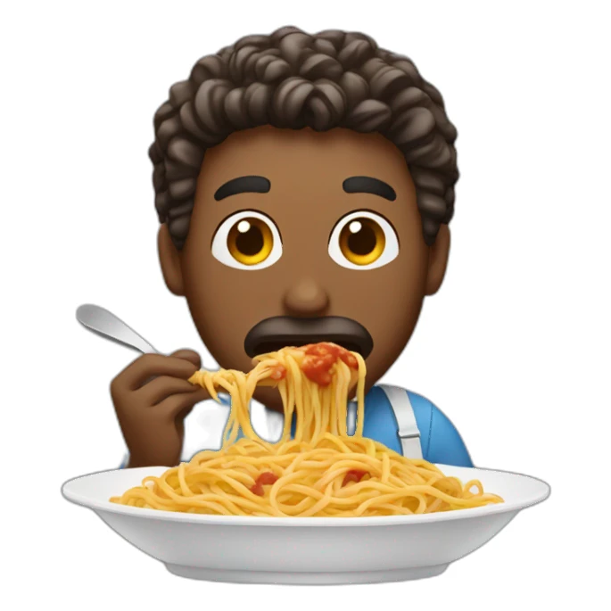 Man eating spaghetti sticker
