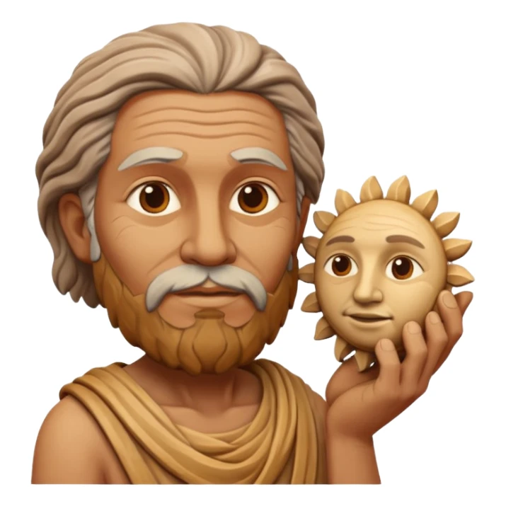 Ancient  man  with clay sculpture sticker