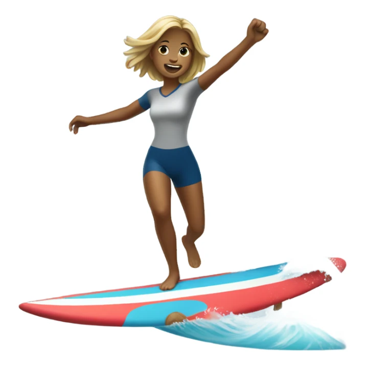 Girl surfing sticker