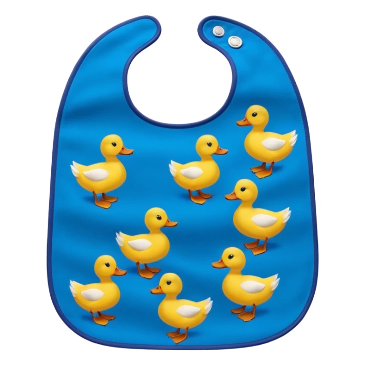 Blue bib with duck print sticker