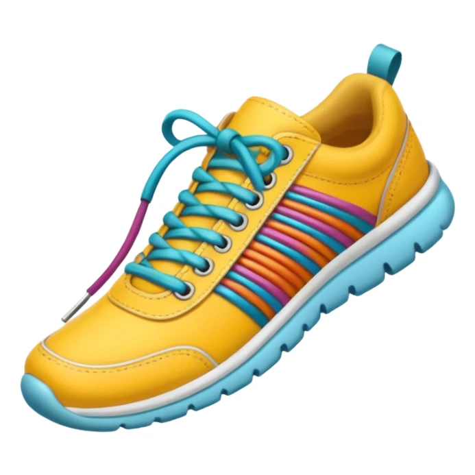 make an emoji of rolled up shoe laces sticker