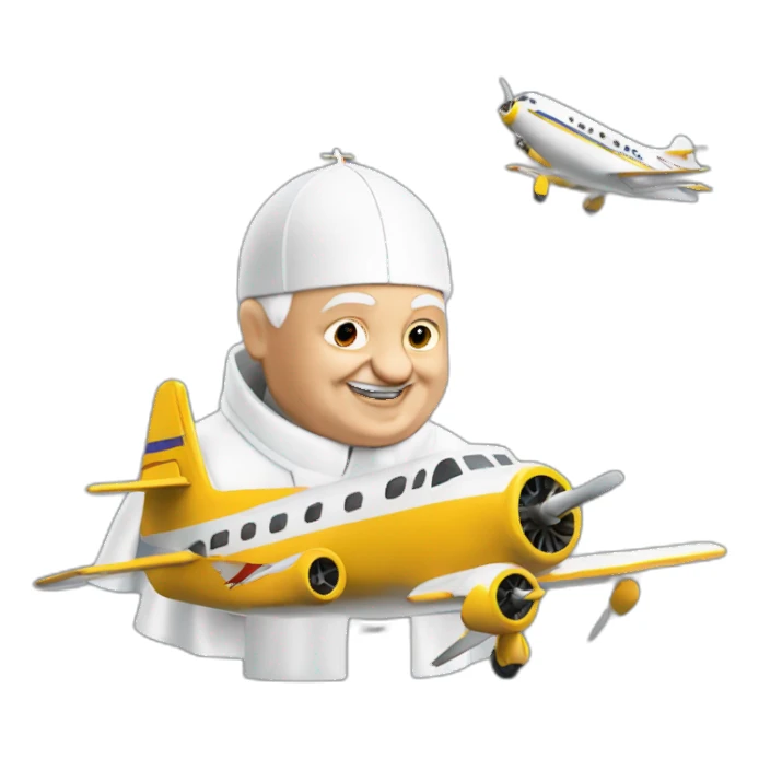 Pope John XXIII flying a plane sticker