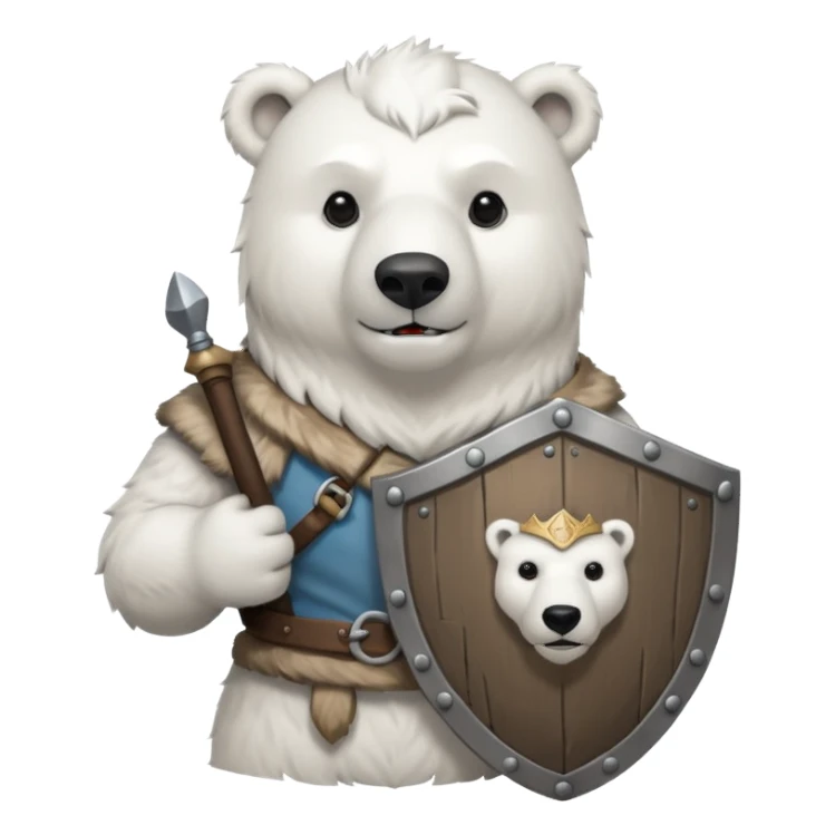Polar Bear viking hold shield sticker