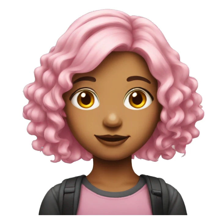 pink haired girl portrait sticker