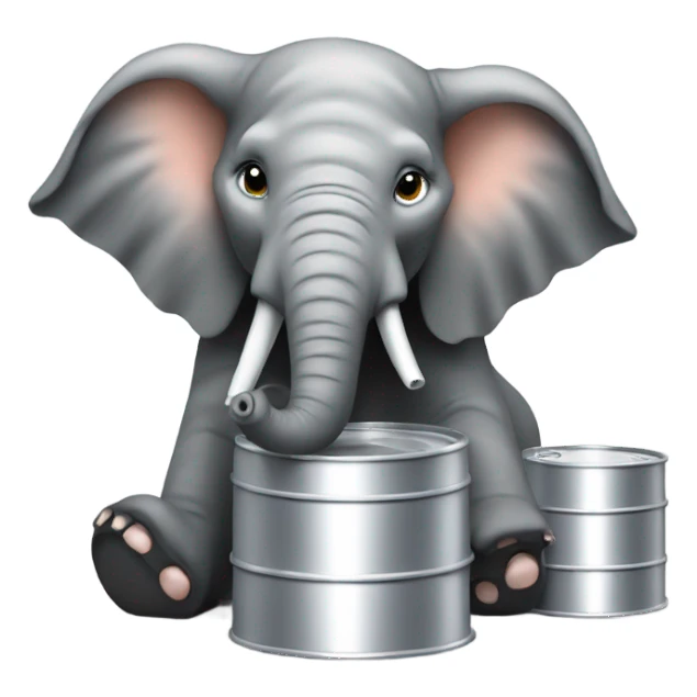 elephant eating grey cylinder sticker