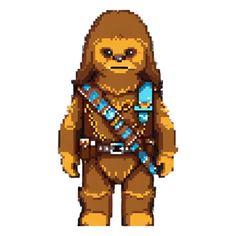 Chewbacca from Star Wars with his bandolier sticker