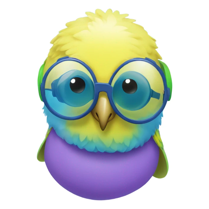 Budgie with goggles on a floaty sticker