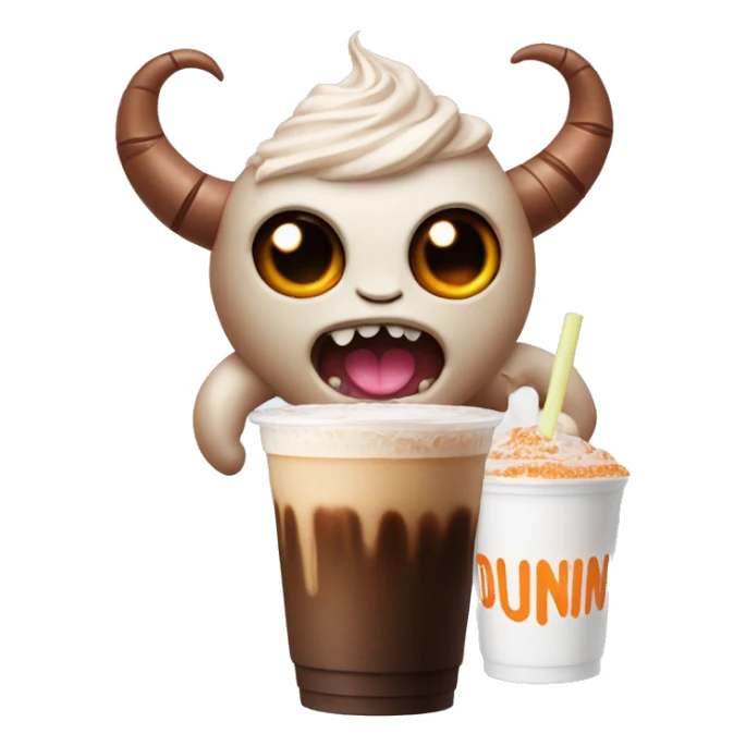 cutesy demon with dunkin iced latte sticker