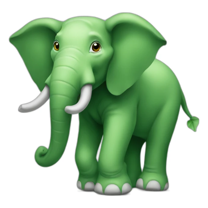 Green elephant sticker