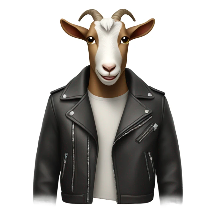 Goat wearing a leather jacket and winking  sticker