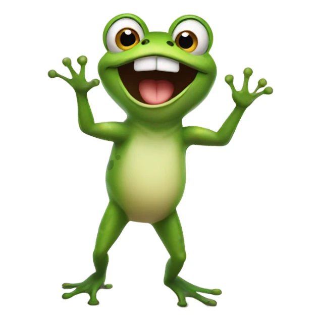 Excited frog sticker