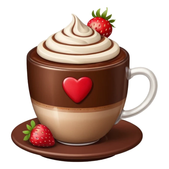 cappucino de chocolate 🍫 com moranguinho sticker