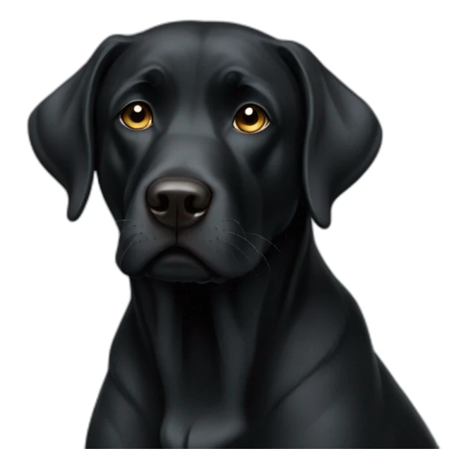 Black sad far Labrador dog sticker