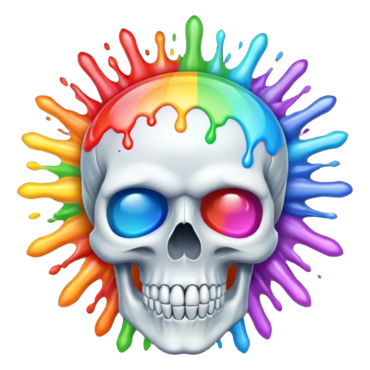 Skull exploding with gay pride sticker