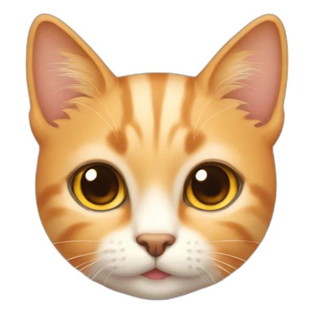 small very-light-orange loving cat sticker