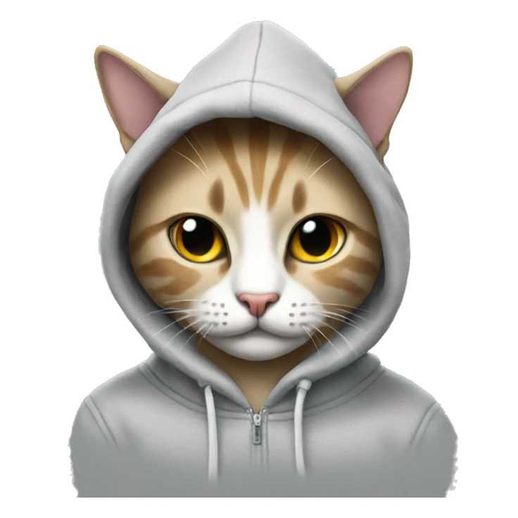 Cat wearing a skeloton hoodie  sticker