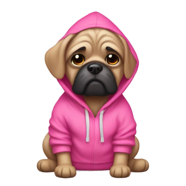 Mops in pink hoodie  sticker