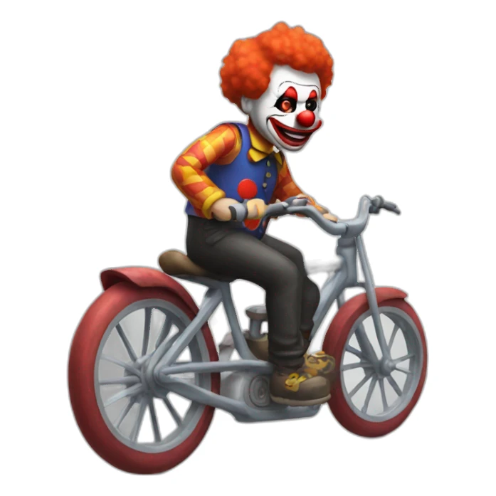saw clown on bike sticker
