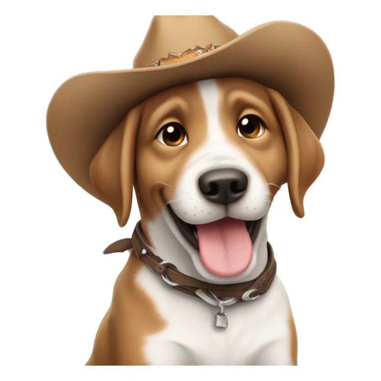 Happy puppy with cowboy hat ￼ sticker
