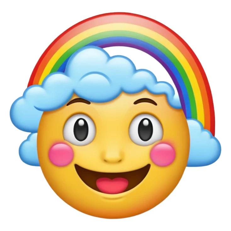 emoji with rainbow  sticker