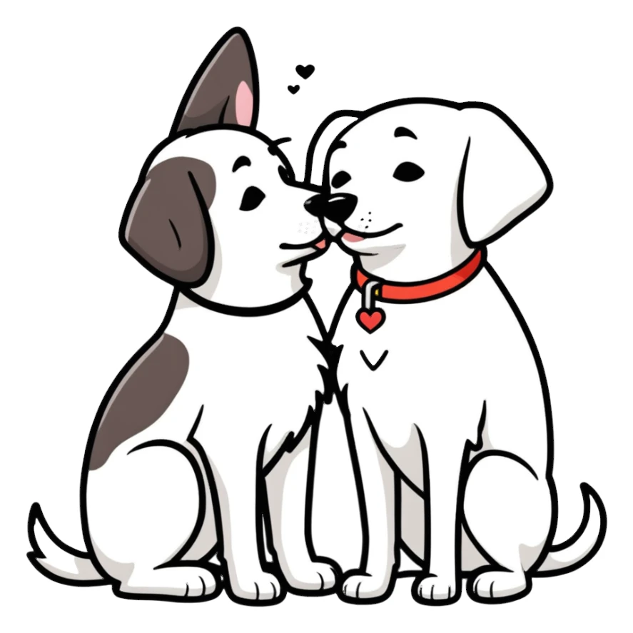 Dog giving a kiss  sticker