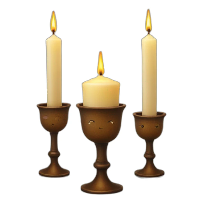 2 large and one small shabbat candles sticker